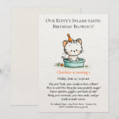 Whimsical Baby Kat Verjaardagsuitnodiging Kaart (Voorkant / Achterkant)