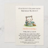 Whimsical Baby Kitty Invitation Anniversaire (Devant / Derrière)