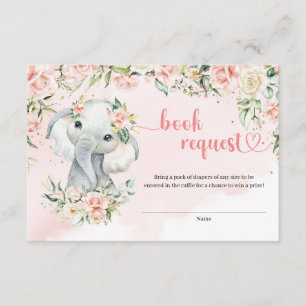 Whimsical baby olifant blush gold Boek aanvraag Informatiekaartje