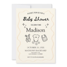 Whimsical Baby shower Invitation – met de hand get
