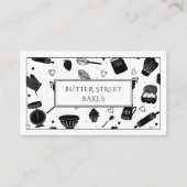 Whimsical Baker Pastry Chef Baking Utensils Visitekaartje (Voorkant)