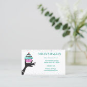 Whimsical Bakery Business Cupcake Kaarten Visitekaartje (Staand voorkant)