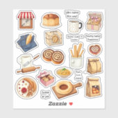 Whimsical Bakery Zoete Sticker Sheet (Vel)