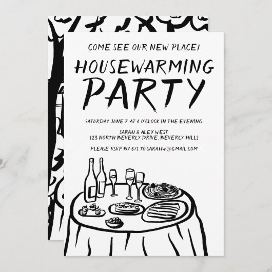 Whimsical Balkon Appartement Custom Housewarming Kaart (Voorkant / Achterkant)