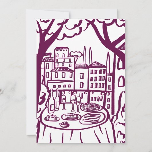 Whimsical Balkon Appartement Custom Housewarming Kaart (Achterkant)