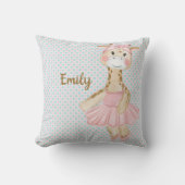 Whimsical Ballerina Giraffe Kussen (Voorkant)