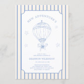 Whimsical Balloon Stripes Baby Sprinkle Invitation (Devant)