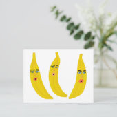 Whimsical Banana Trio Briefkaart (Staand voorkant)