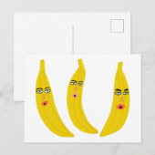 Whimsical Banana Trio Briefkaart (Voorkant / Achterkant)