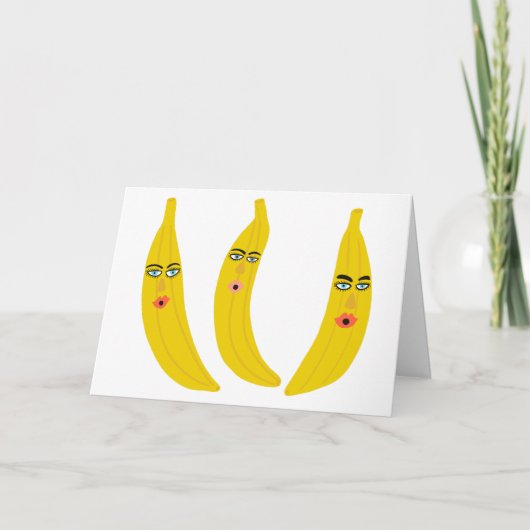 Whimsical Banana Trio CUSTOM Kaart (Voorkant)