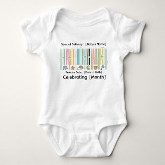 Whimsical Barcode Baby Mijlpaal Persoonlijke QR C Romper