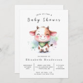Whimsical Barn Koe Baby shower Kaart (Voorkant / Achterkant)