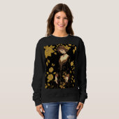 Whimsical Baroque Muse Sweatshirt - Broder Or (Devant entier)