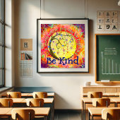 Whimsical "Be Kind" Inspirerend Vriendelijkheid Sc Poster