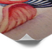 Whimsical Beach Babe Flamingo 1 Waterverf 16x20 Poster (Hoek)