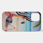 Whimsical Beach Babe Flamingo No. 1 Waterverf Art Case-Mate iPhone Case (Achterkant (horizontaal))