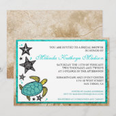Whimsical Beach Bridal Shower Invitations Kaart (Voorkant / Achterkant)
