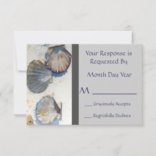 Whimsical Beach Shells réception Réponse Card (Devant)