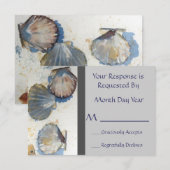 Whimsical Beach Shells réception Réponse Card (Devant / Derrière)