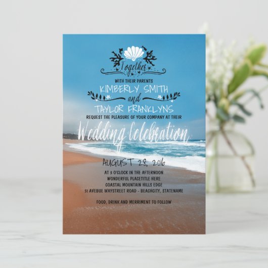 Whimsical Beach Wedding Invitation (Debout devant)
