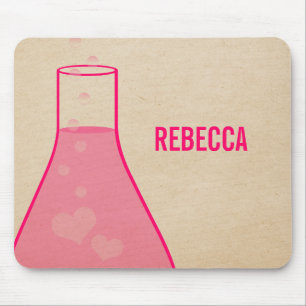 Whimsical Beaker Mousepad, Roze Muismat