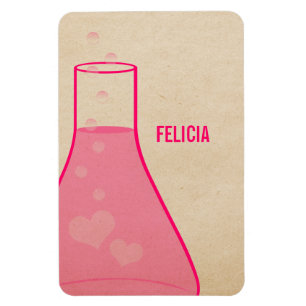 Whimsical Beaker Premium Magnet, Roze Magneet