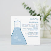 Whimsical Beaker Wedding Invite, Blue Kaart (Staand voorkant)