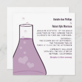 Whimsical Beaker Wedding Invite, Paars Kaart (Voorkant / Achterkant)