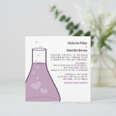 Whimsical Beaker Wedding Invite, Paars Kaart (Staand voorkant)