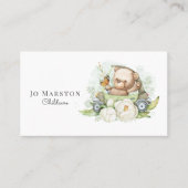 Whimsical Bear Carte de visite de garde d'enfants (Devant)