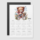 Whimsical Bear équitation Bicycle 2025 Magnet Cale (Devant / Derrière)