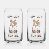 Whimsical Bear with Positive Kindness Quote Blikvorm Glas (Voorkant)