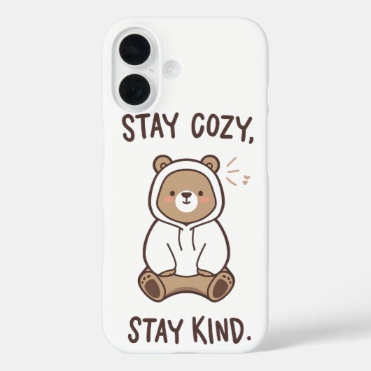 Whimsical Bear with Positive Kindness Quote Case-Mate iPhone Case (Achterkant)