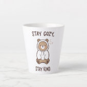 Whimsical Bear with Positive Kindness Quote Latte Mok (Voorkant)