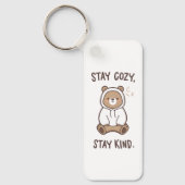 Whimsical Bear with Positive Kindness Quote Sleutelhanger (Voorkant)