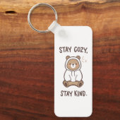 Whimsical Bear with Positive Kindness Quote Sleutelhanger (Voorkant)