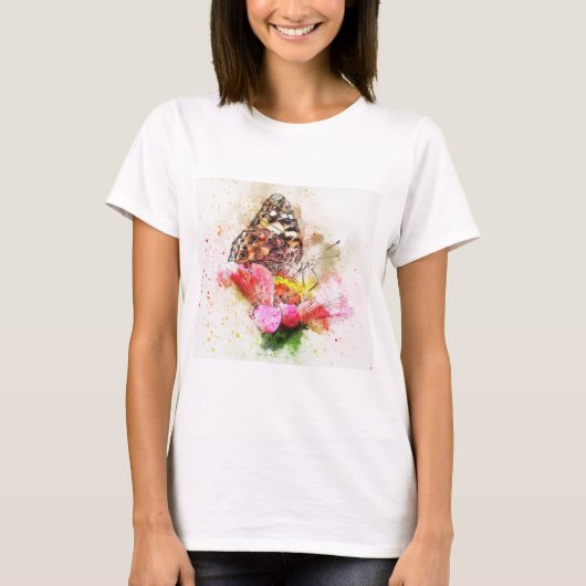 "Whimsical Beauty - Geelachtige zwarte vlekken vli T-shirt (Voorkant)