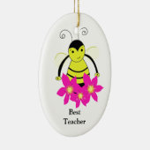Whimsical Bee Best Teacher Keramisch Ornament (Rechts)