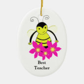 Whimsical Bee Best Teacher Keramisch Ornament (Voorkant)