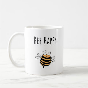 Whimsical Bee Happy Word-Mok Koffiemok