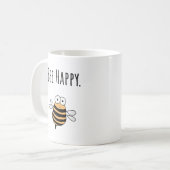 Whimsical Bee Happy Word Mug (Devant gauche)