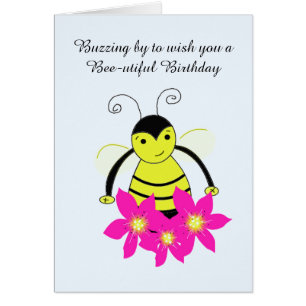 Whimsical Bee with Flowers