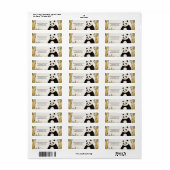 Whimsical Beige Bamboe en Panda Verjaardagsfeest Etiket (Full Sheet)
