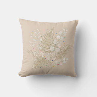 whimsical beige floral fairycore design kussen