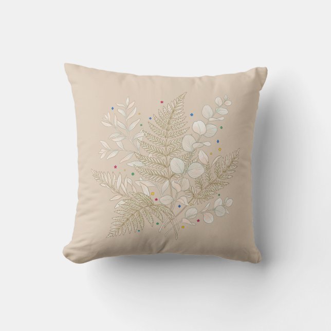 whimsical beige floral fairycore design kussen (Voorkant)