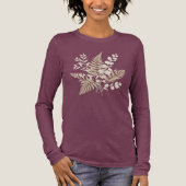 whimsical beige floral fairycore design Tri-Blend shirt (Voorkant)