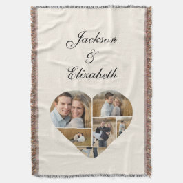 Whimsical Beige Heart Fotocollage gepersonaliseerd Deken