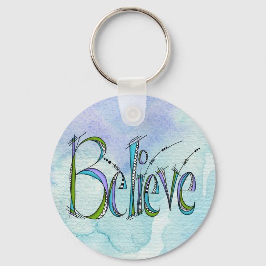 Whimsical Believe Hand-Lettering Sleutelhanger (Voorkant)