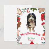 Whimsical Bernedoodle chien carte de vacances de N (Devant / Derrière)
