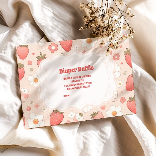 Whimsical Berry Sweet Pink Diapper Raffle Informatiekaartje